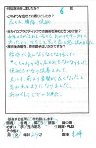 産後から尿モレが、のアンケート_市川市の女性カイロプラクティック