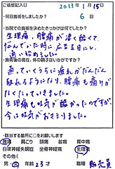 生理痛・排卵痛の改善に関するお客様の声