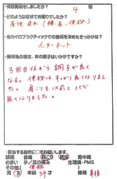 産後の骨盤矯正の改善に関するお客様の声